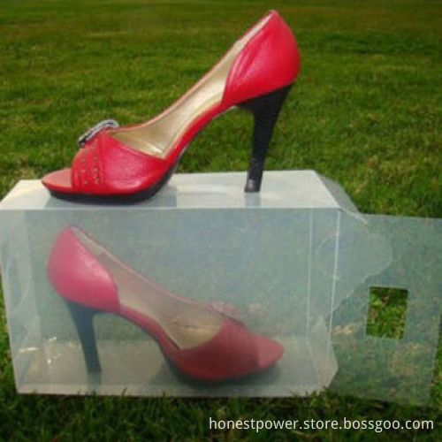 Clear Shoe Boxes with Plastic Handle, 0.8mm Thickness and Strong/Durable Features, Made of PP